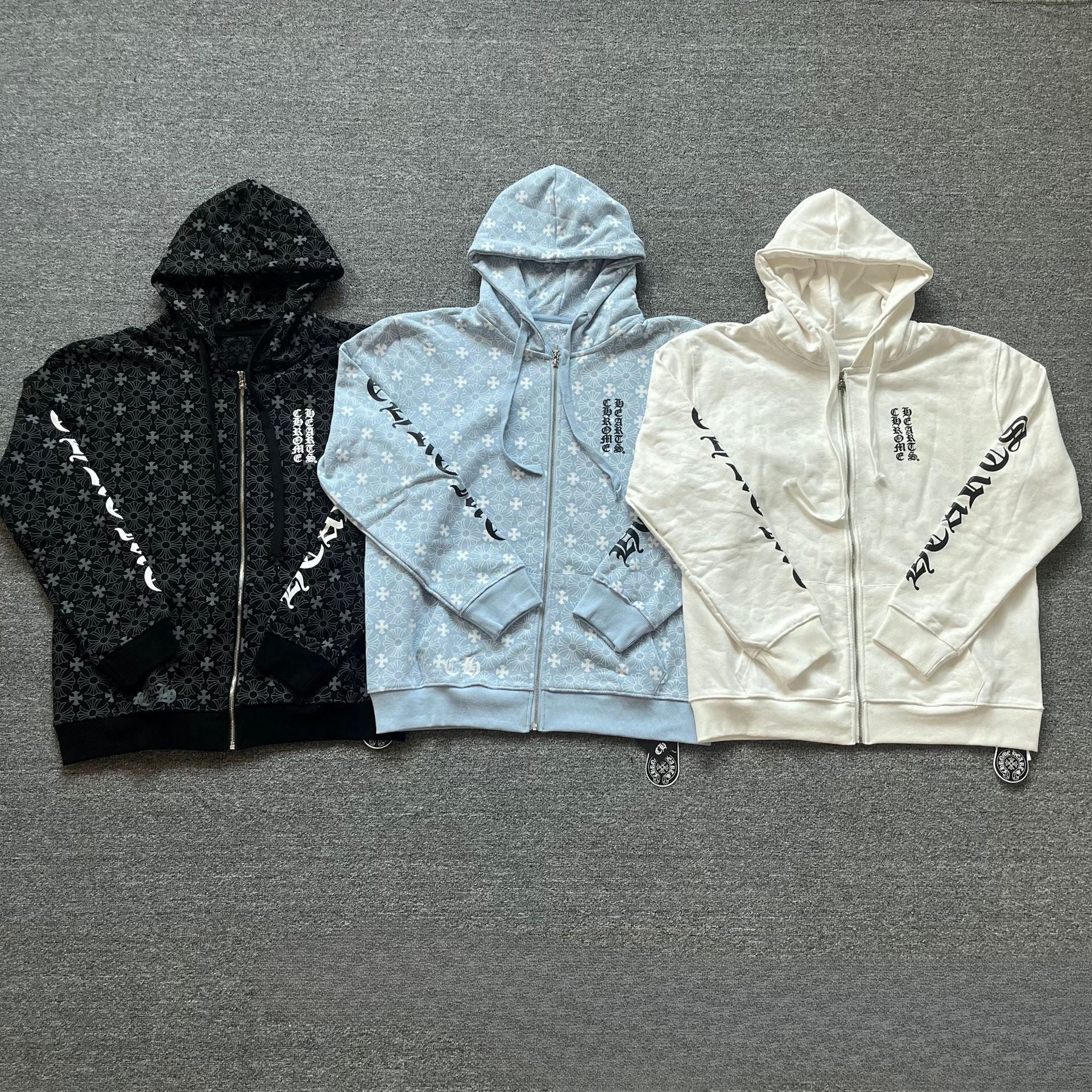Chrome Heart Hoodie autumn and winter horseshoe dark logo zipper sweater casual hooded cardigan