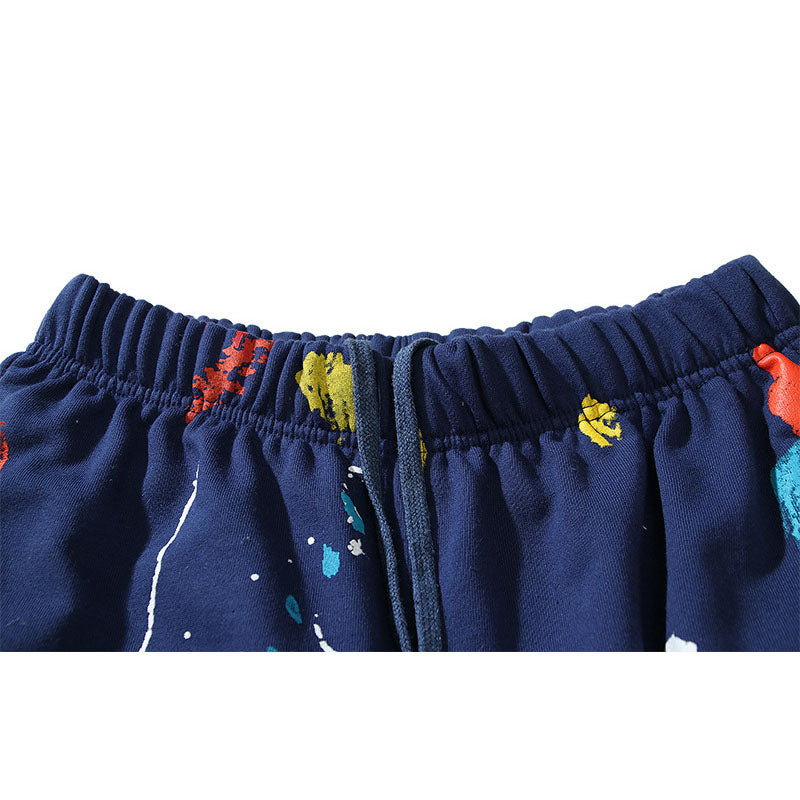 Gallery Dept Shorts Hand Painted Graffiti Ink Splashed Alphabet Casual Shorts
