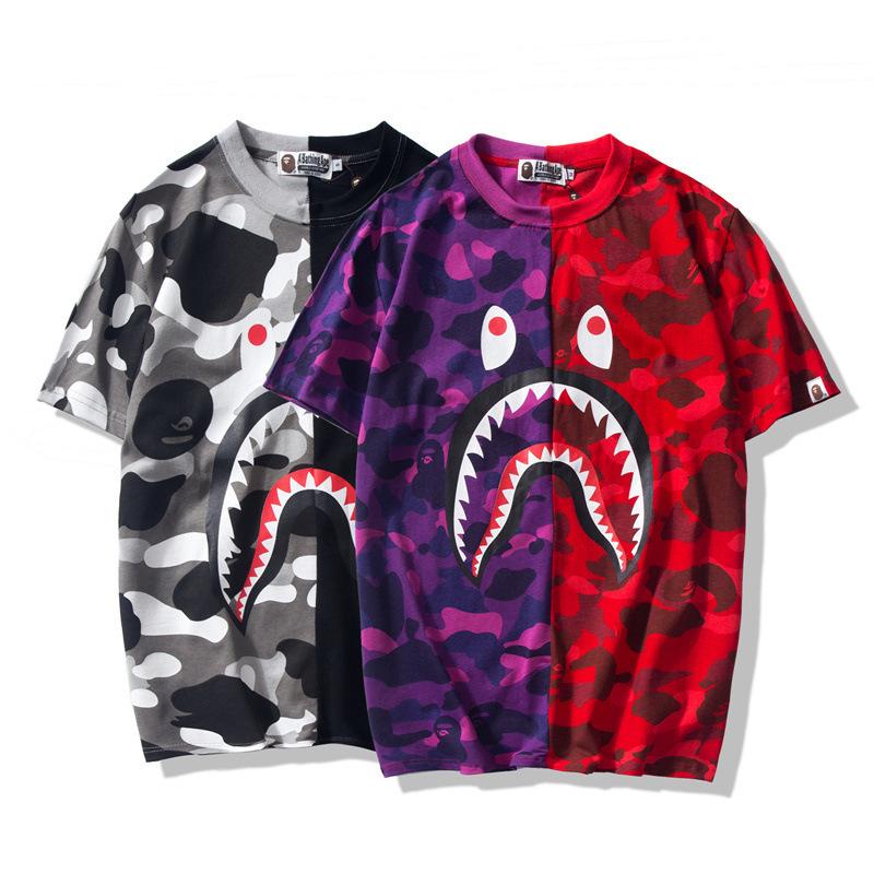 Bathing Ape T-Shirt Summer Camouflage Color Matching Short Sleeve T-shirt