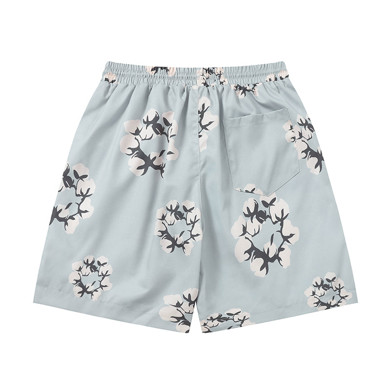 Denim Tears Shorts Yellow flower woven