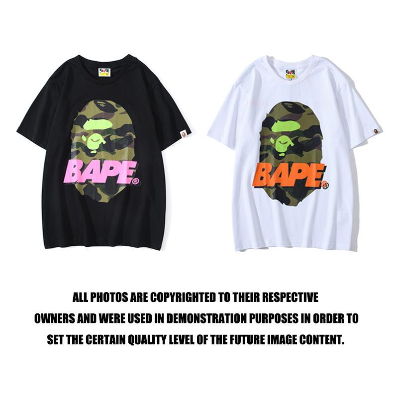 Bathing Ape T-Shirt Summer Camouflage Letters Short Sleeve T-shirt