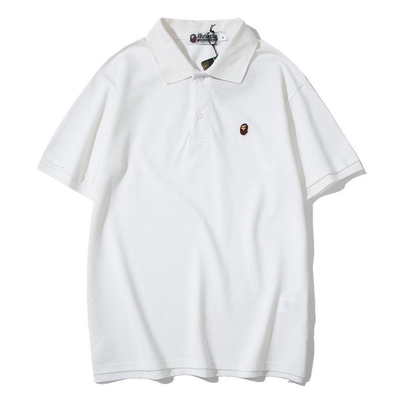 Bathing Ape T-Shirt Solid Color Casual Embroidered Short-Sleeved Polo Shirt