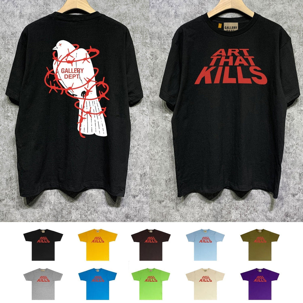 Gallery Dept T Shirt Retro Printed Loose Short-Sleeved Shirt