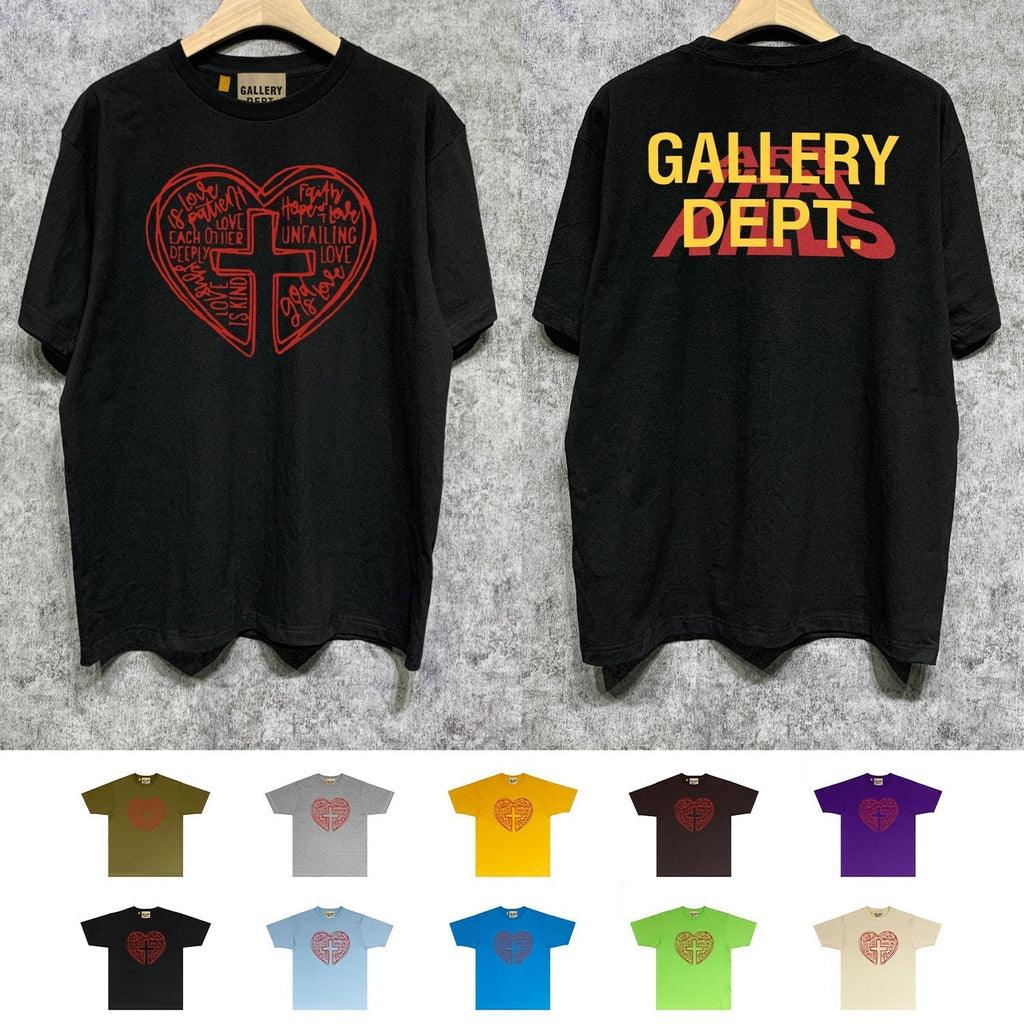 Gallery Dept T Shirt Retro Printed Loose Short-Sleeved Shirt