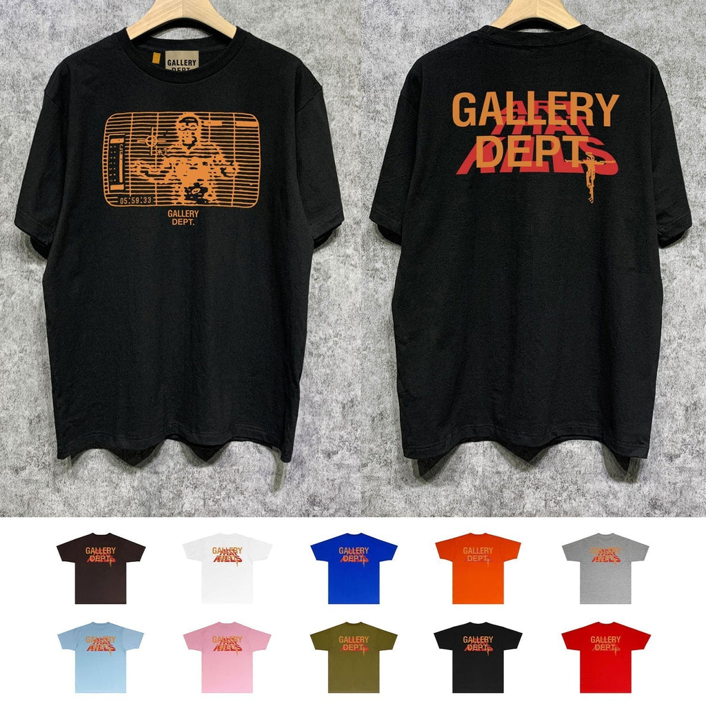 Gallery Dept T Shirt Retro Printed Loose Short-Sleeved Shirt