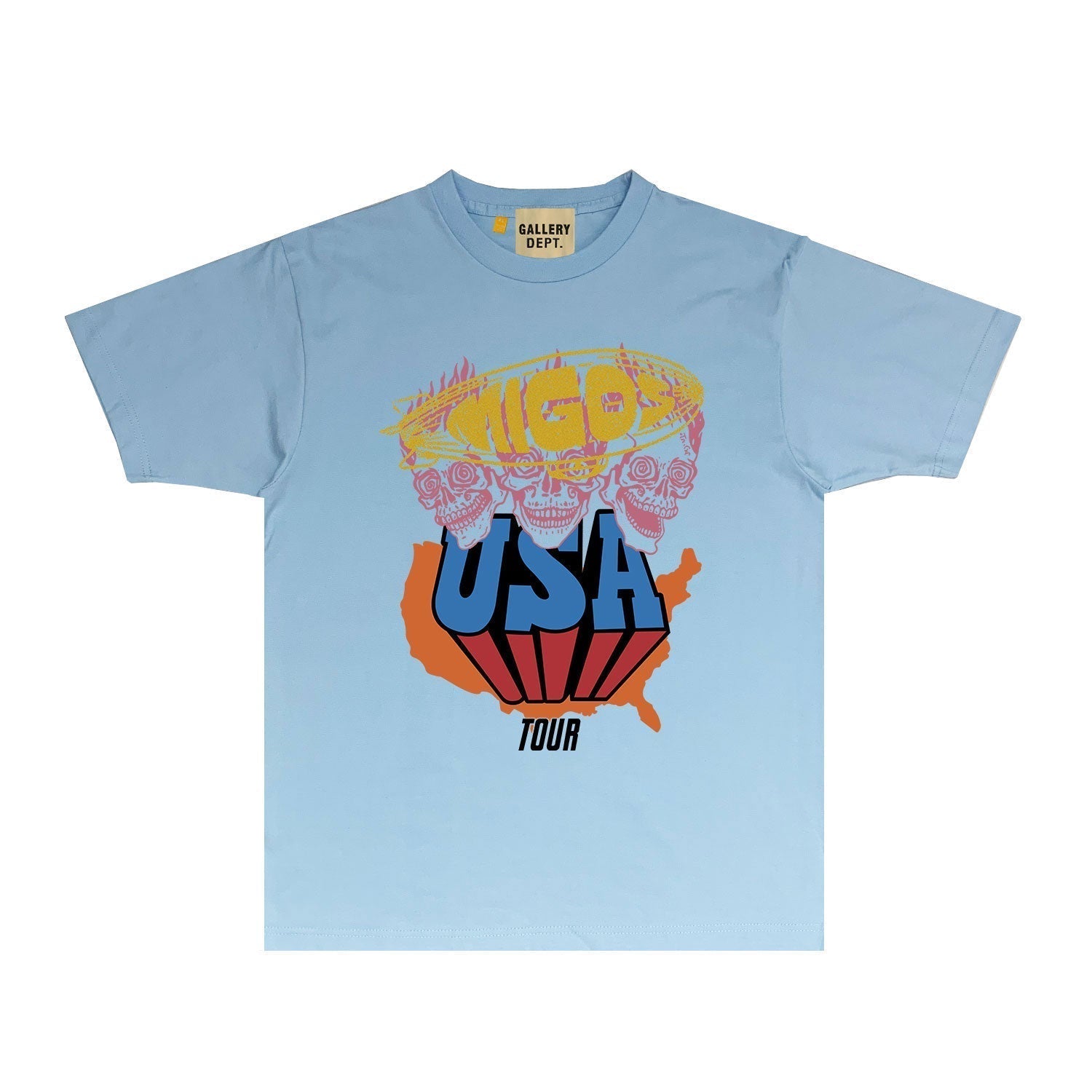 Gallery Dept T Shirt Retro Printed Loose Short-Sleeved Shirt