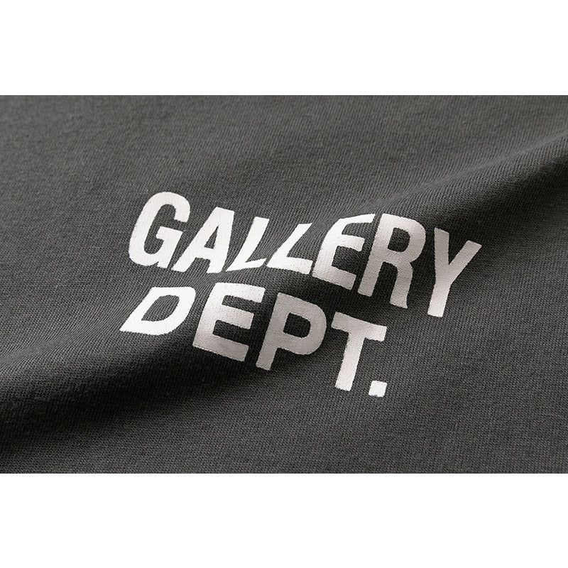 Gallery Dept T-shitrs Vintage Letter Print round Neck Long Sleeve T-shirt