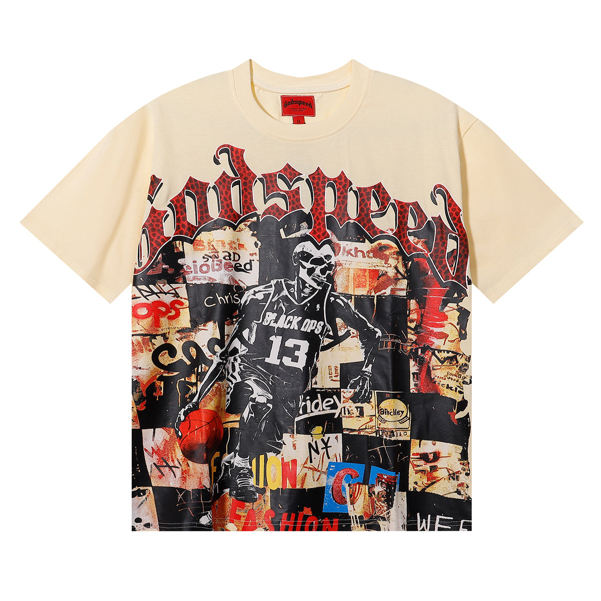 Godspeed T-shirts Basketball No. 13 Athlete Printed Cotton Crew Neck Short Sleeve Men and Women