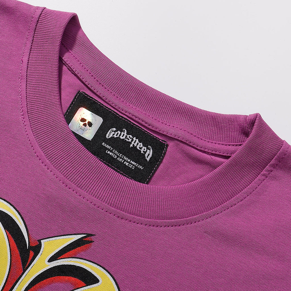 Godspeed T-shirts Biochemical Skull Poppy Print Cotton Casual Short Sleeve Men and Women