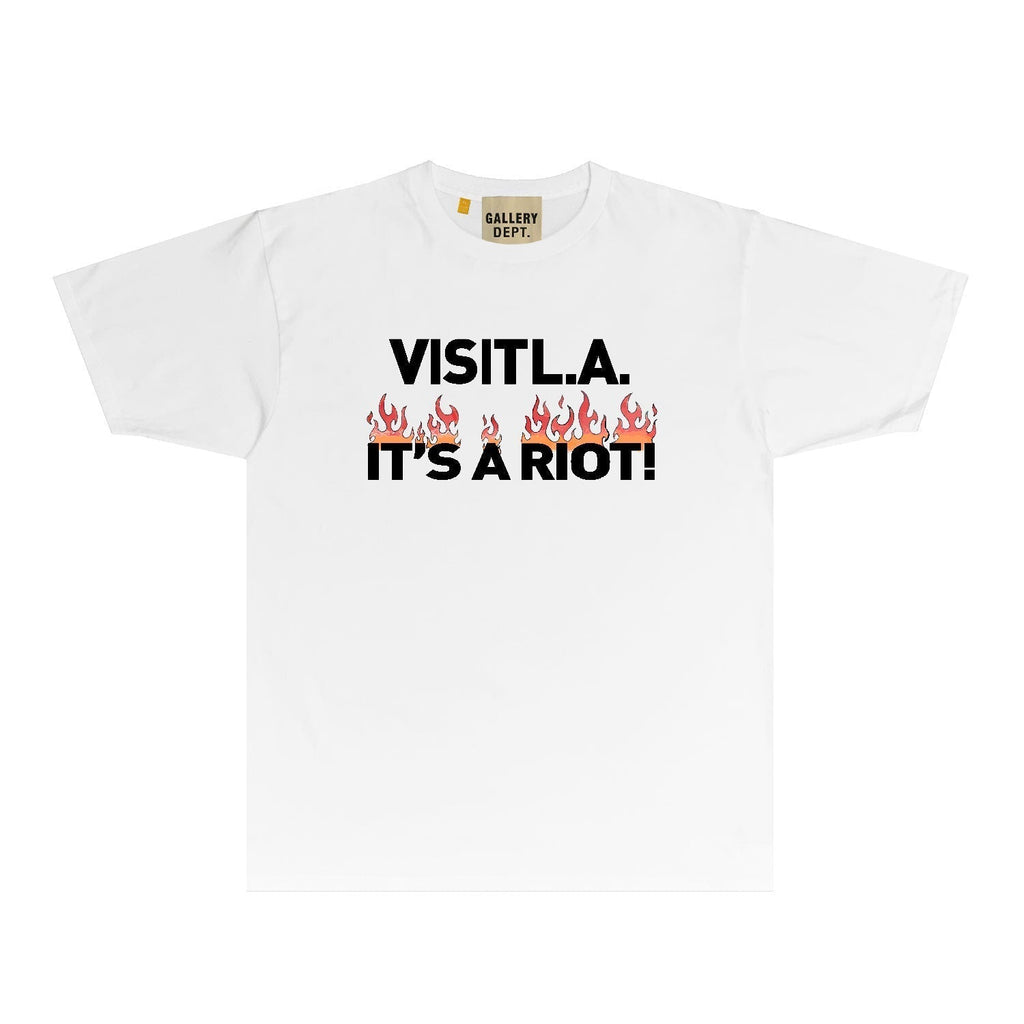 Gallery Dept T Shirt Retro Printed Loose Short-Sleeved Shirt