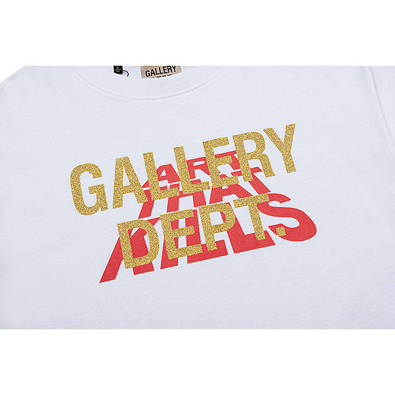 Gallery Dept T-shitrs Vintage Printed plus Size Men and Women Short Sleeve
