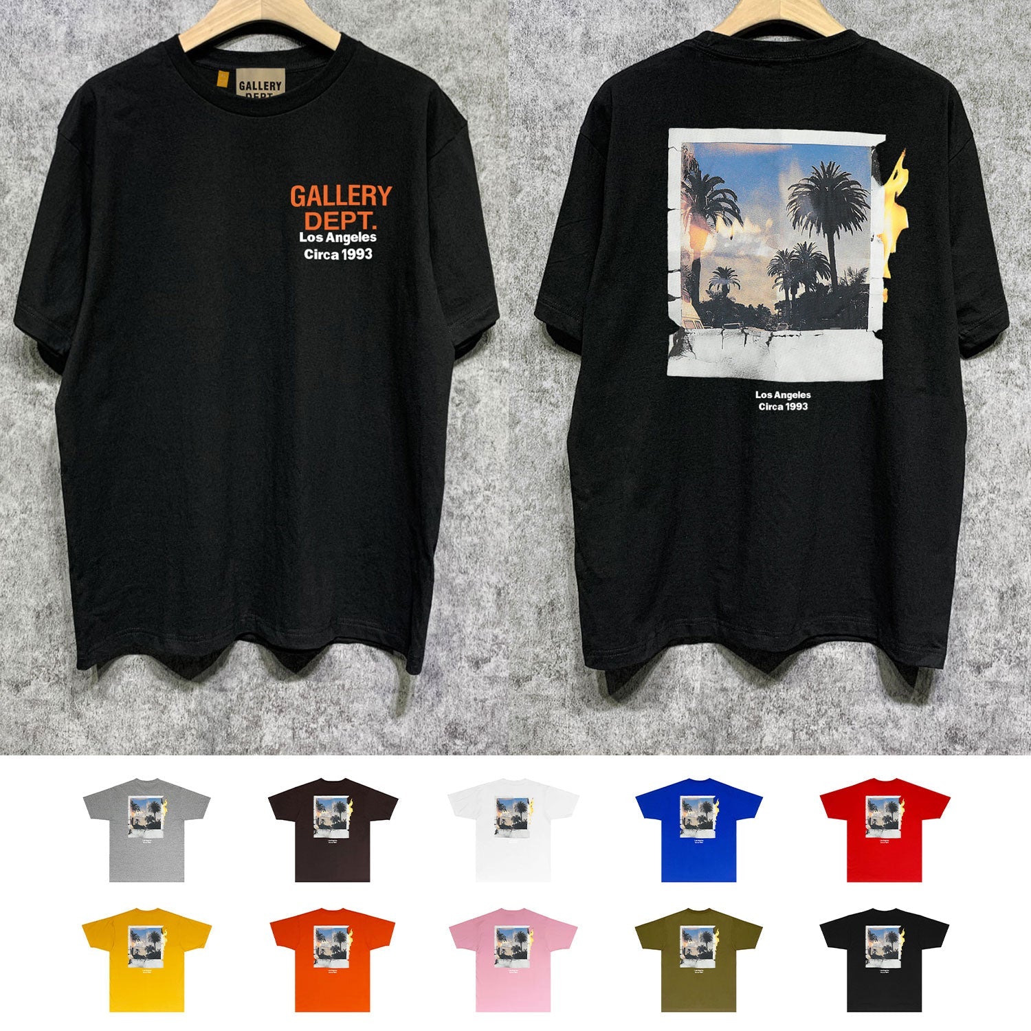 Gallery Dept T Shirt Retro Printed Loose Short-Sleeved Shirt