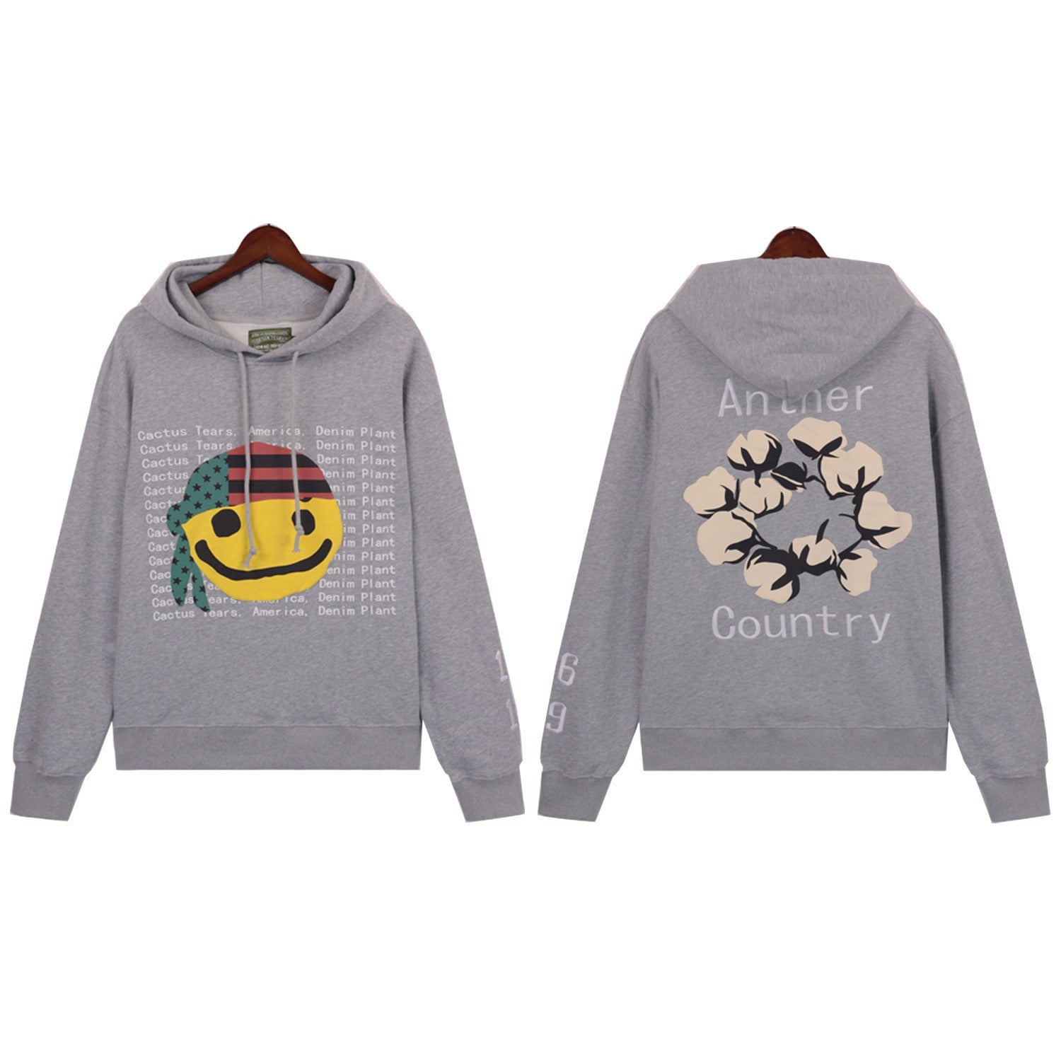 Denim Tears Hoodie Letter Print Fleece Hoodie Sweater