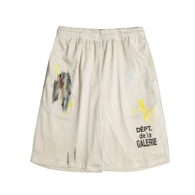 Gallery Dept Men Shorts European and American Street Trendy Gallery Dept Summer New Web Pants Splash Paint Leisure Sports Five-Point Beach Shorts Straight