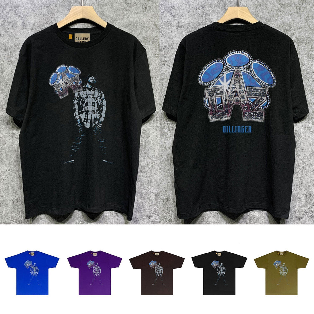 Gallery Dept T Shirt Retro Printed Loose Short-Sleeved Shirt