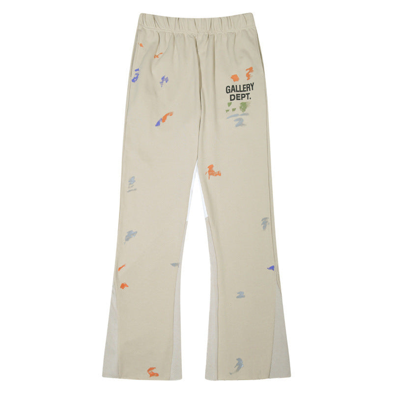 Gallery Dept Sweatpants Hand Painted Ink Splashing Graffiti Splicing Contrast Trousers