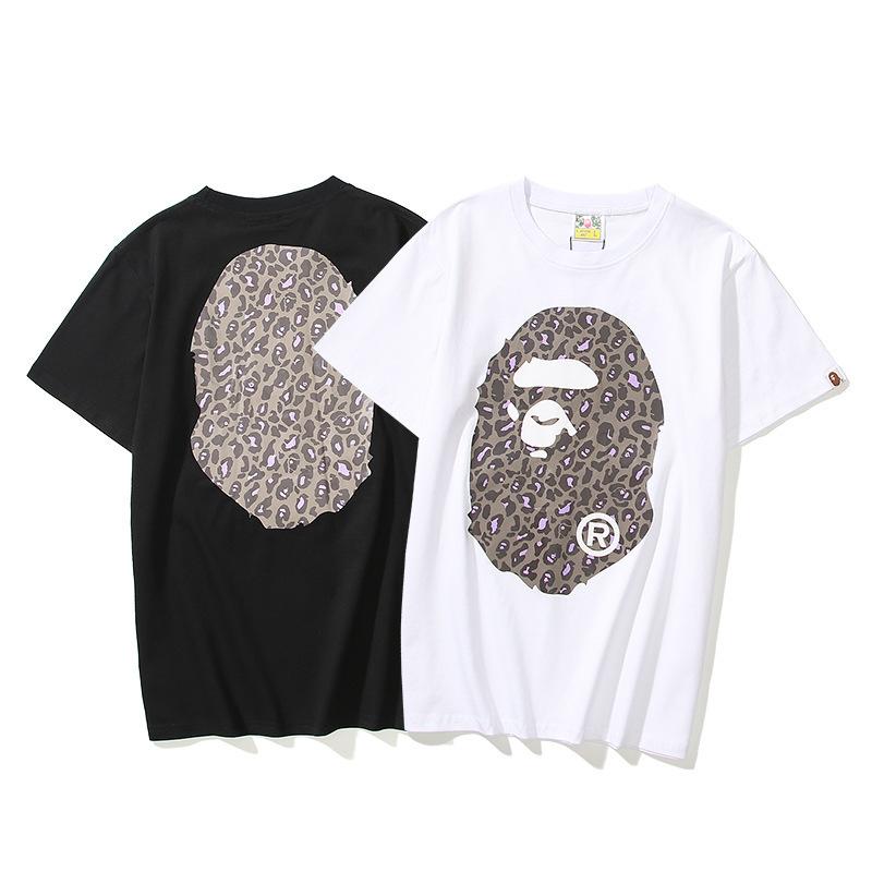 Bathing Ape T-Shirt Summer Camouflage Leopard Print Casual Plus Size Short Sleeve T-shirt
