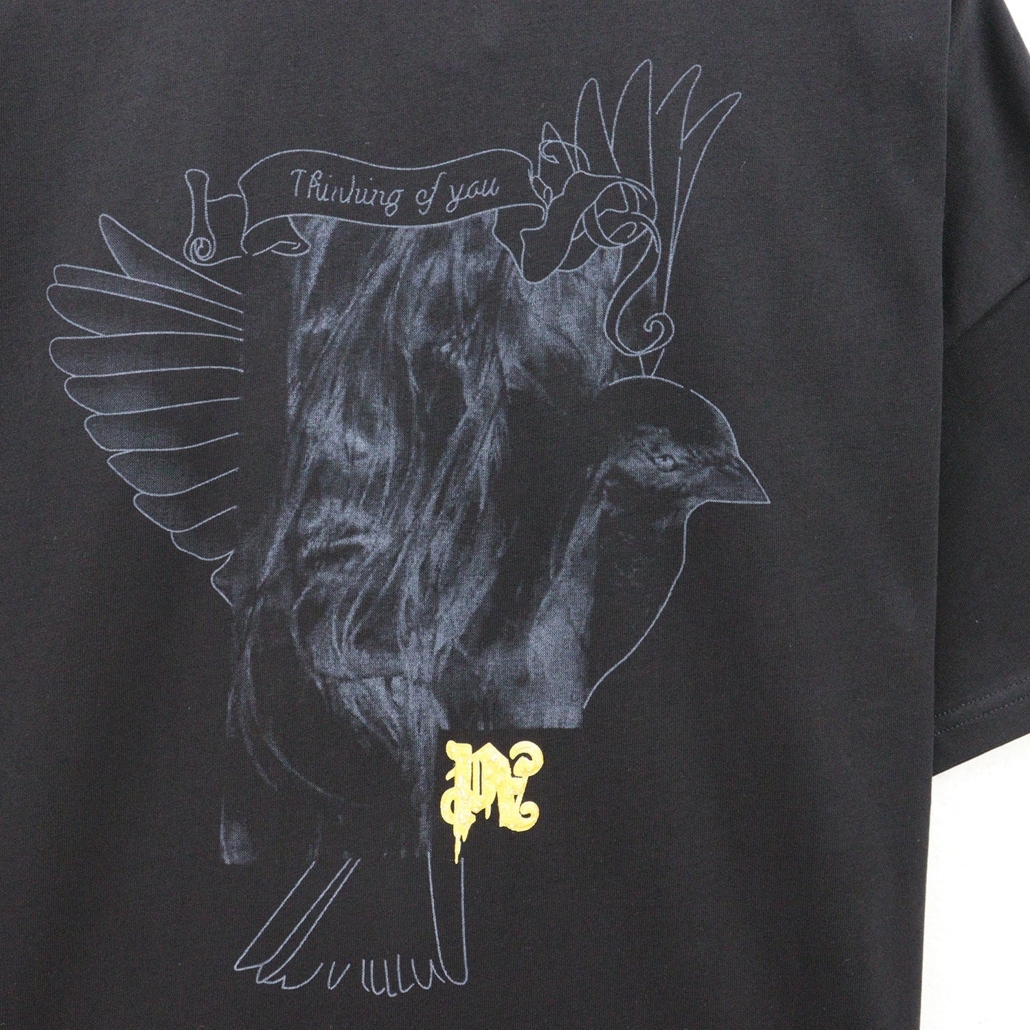 Palm Angels T-shirt Pigeon Flow Lacquer Letter Foam Short Sleeve T-shirt