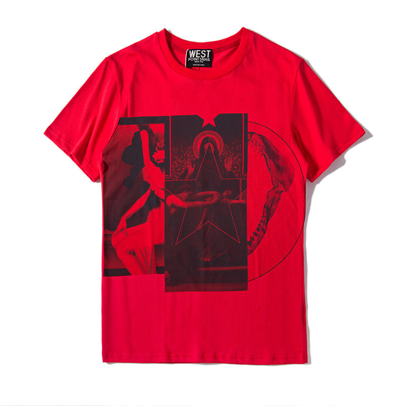 Bathing Ape T-Shirt Summer Combination of Three Virgin Shark Short Sleeve Printed T-shirt Couple Wear