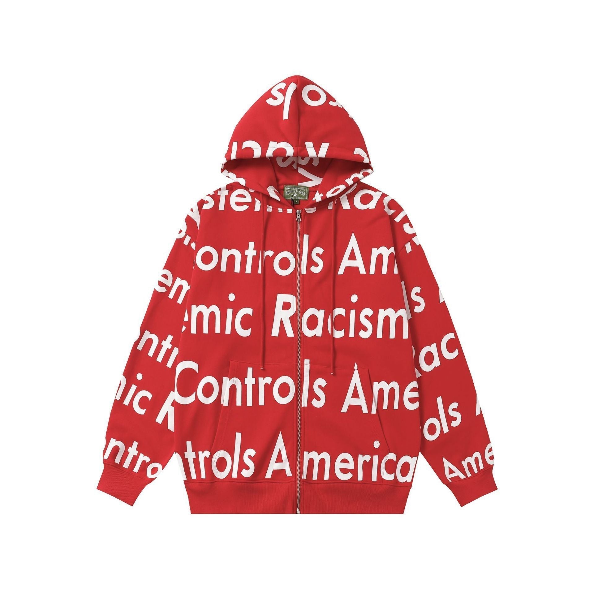 Denim Tears Hoodie Alphabet Cardigan Hooded Sweater
