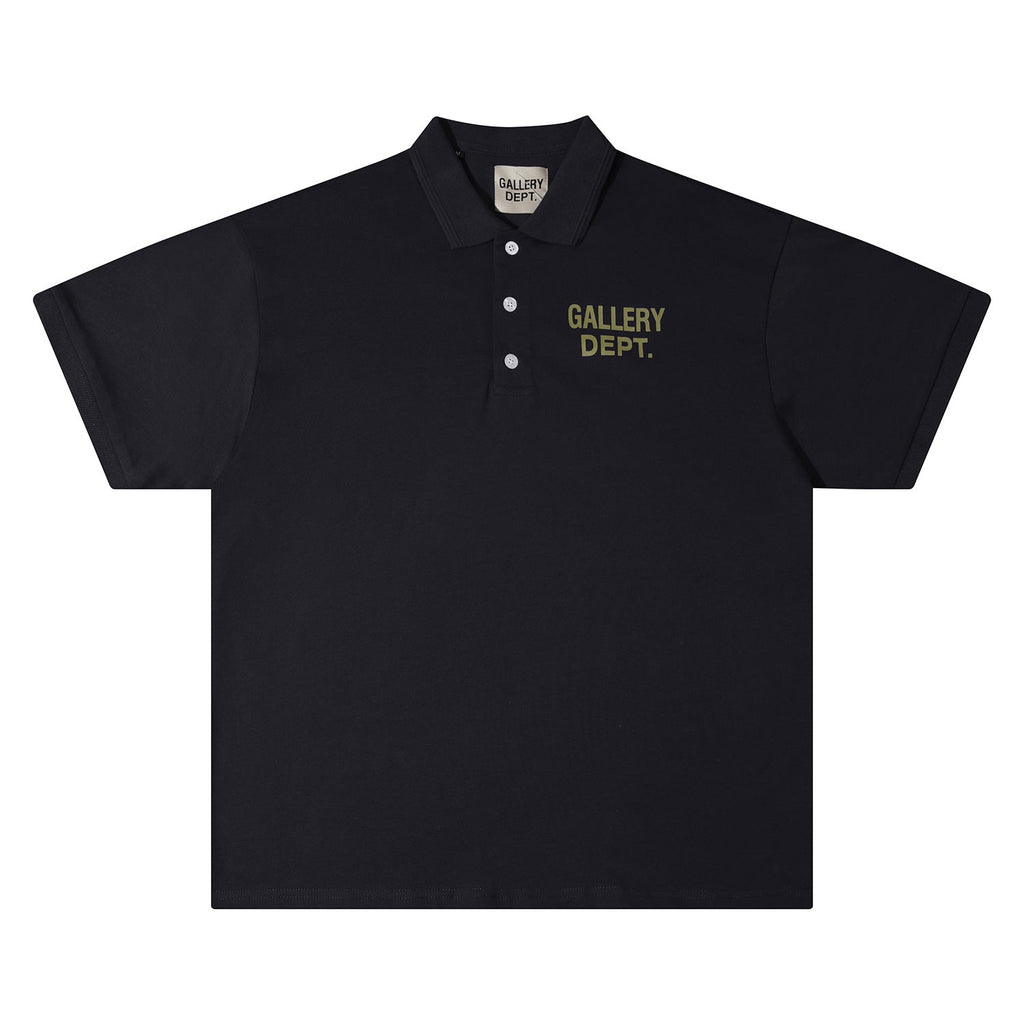 Gallery Dept T-Shirt Alphabet Slogan Lapel Short Sleeve Polo Shirt