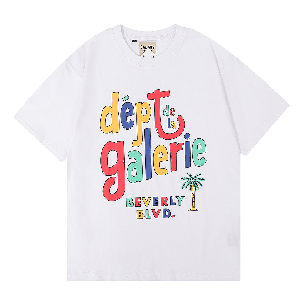 Gallery Dept T-shitrs plus Size Loose Short Sleeve Rainbow