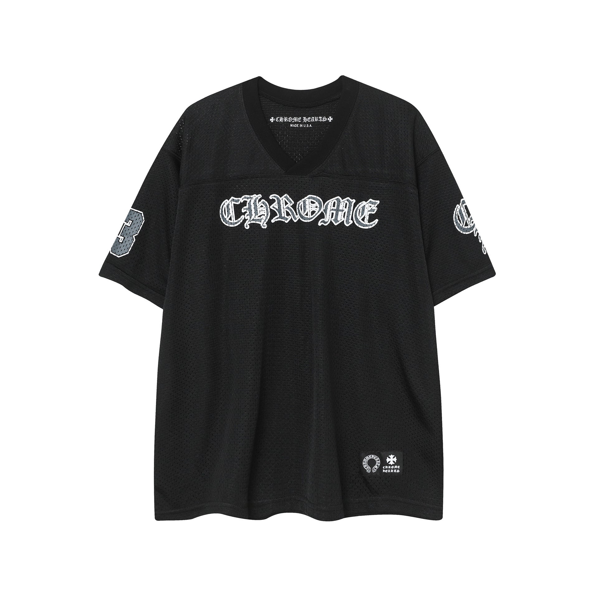 CHH Chrome Heart T Shirts Croix Cross Color Leather Printed Short Sleeve T-Shirt