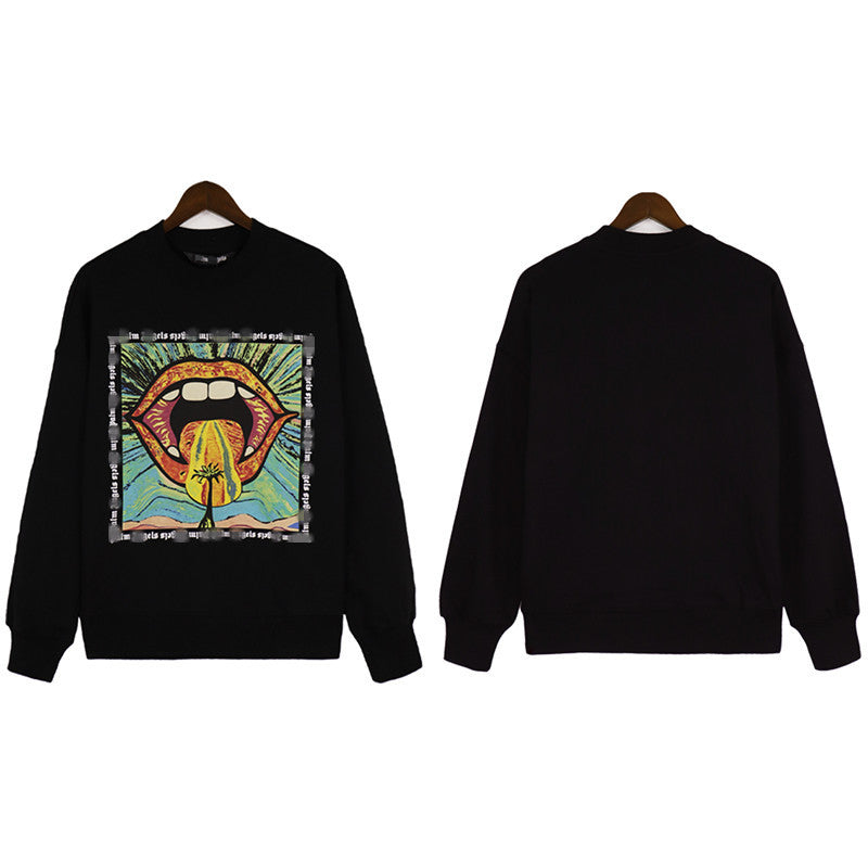 Palm Angle Sweatshirt Palm Angels Color Logo Printing Long Sleeve Crew Neck Sweater Men and Women