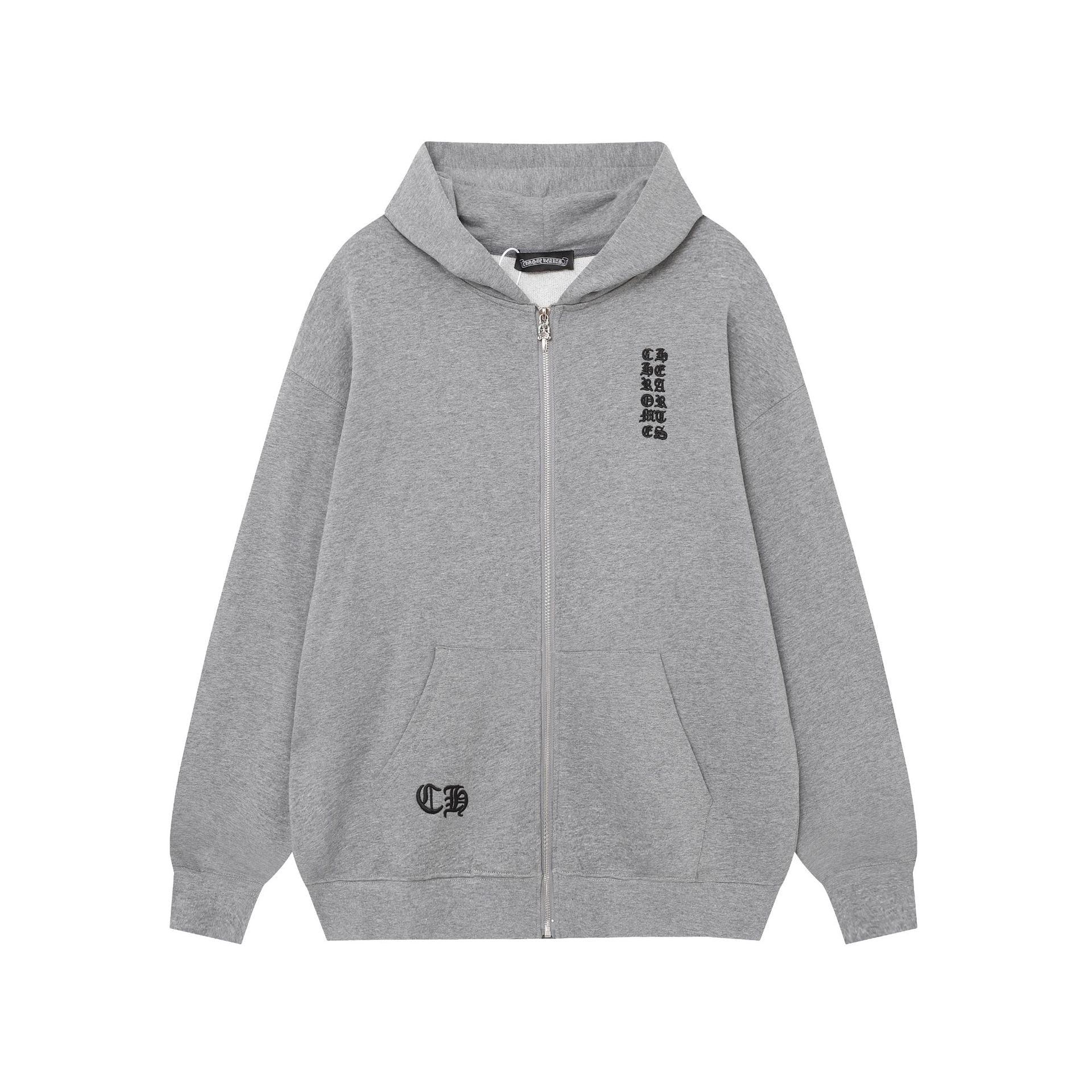 Chrome Heart Hoodie Chrome Heart Sanskrit embroidered hooded sweater cardigan