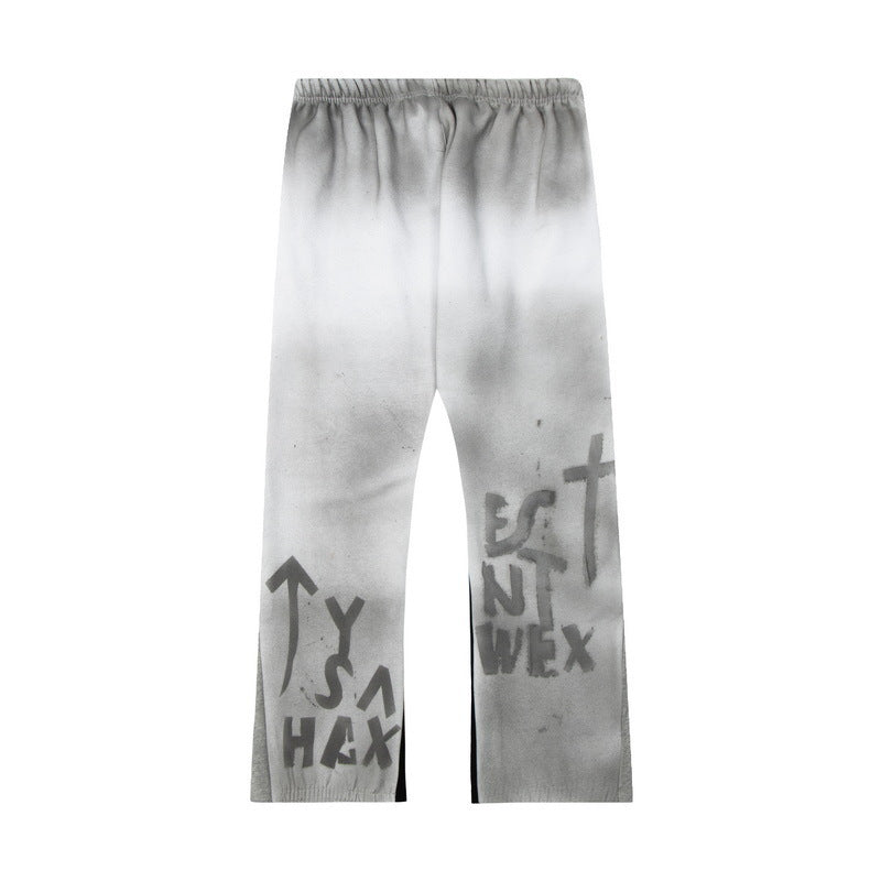 Gallery Dept Sweatpants Tie-dye Splash Ink Graffiti Alphabet Print Casual Sweatpants Trousers