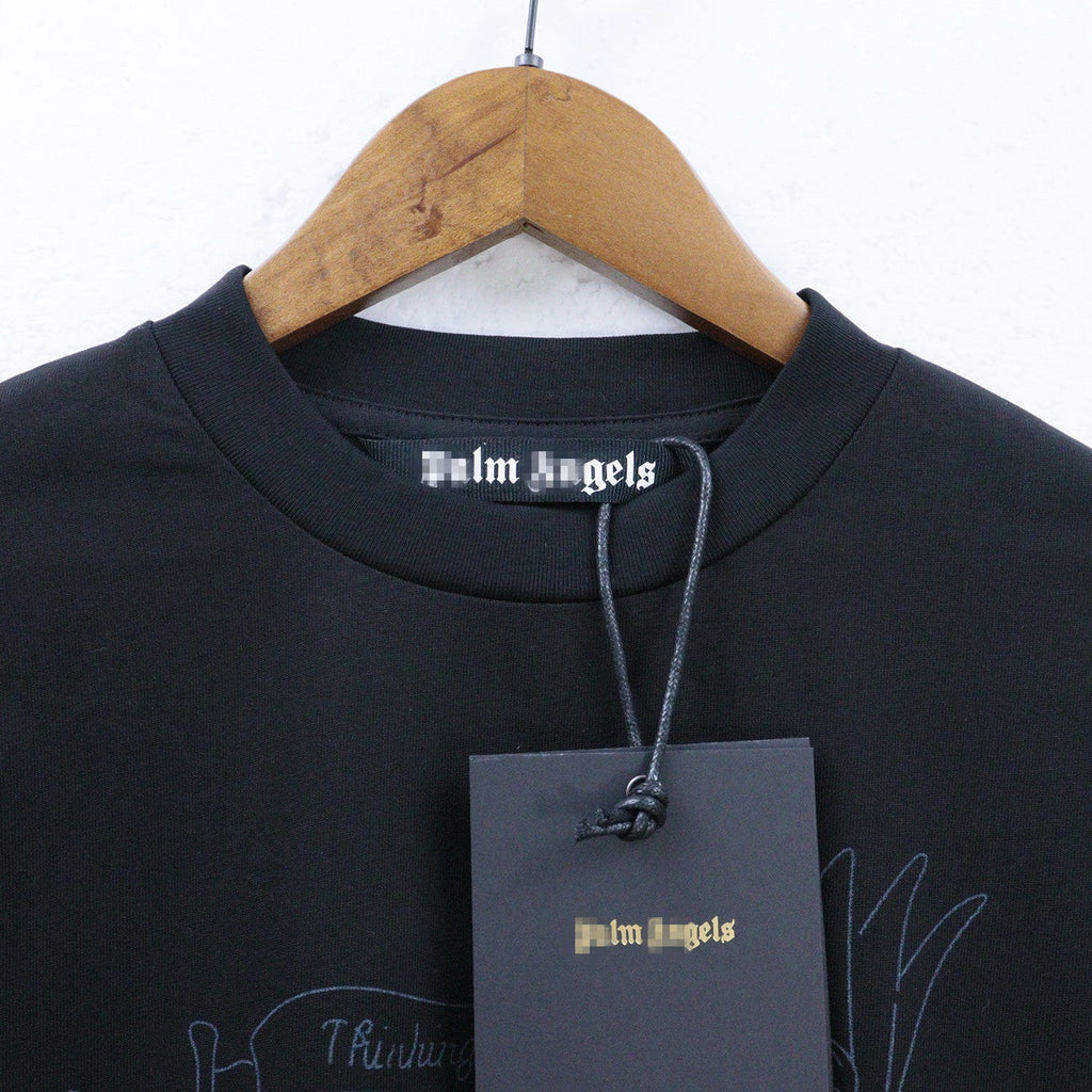 Palm Angels T-shirt Pigeon Flow Lacquer Letter Foam Short Sleeve T-shirt