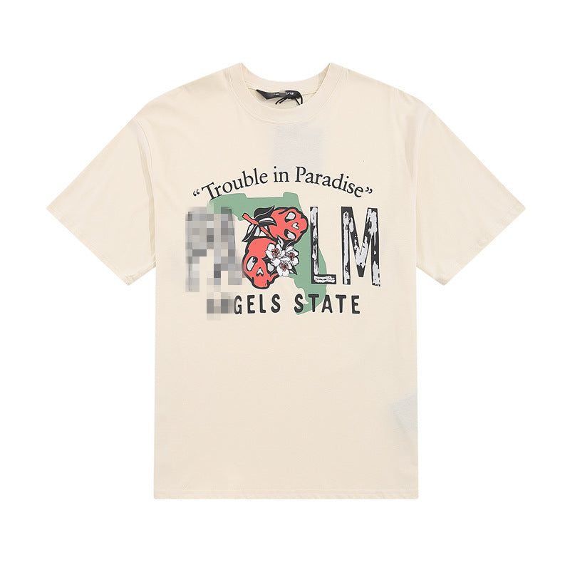 Palm Angels T-shirt Skull Letter Print Short Sleeve T-shirt