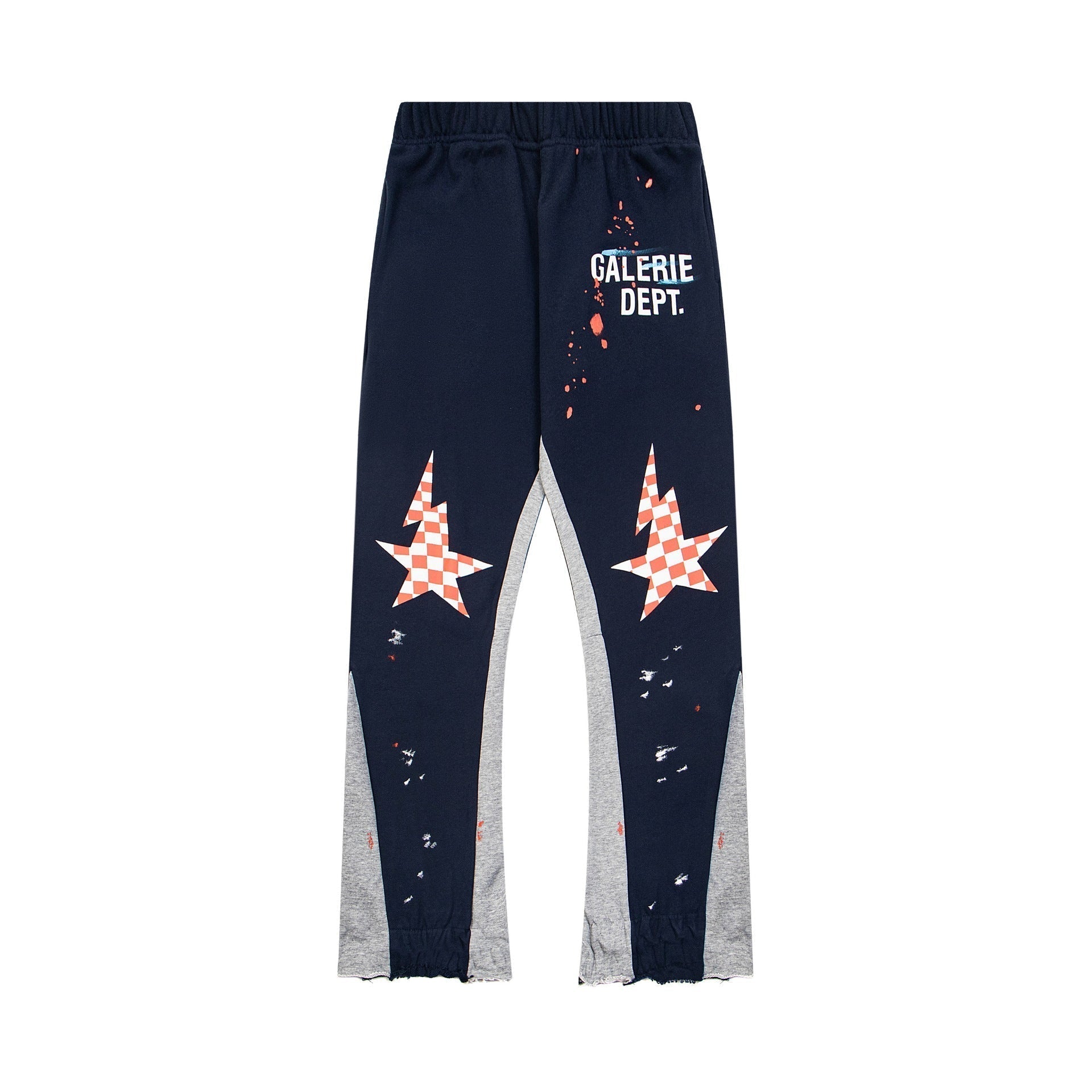 Gallery Dept Sweatpants Hand-painted splashed ink letter patch splicing casual trousers