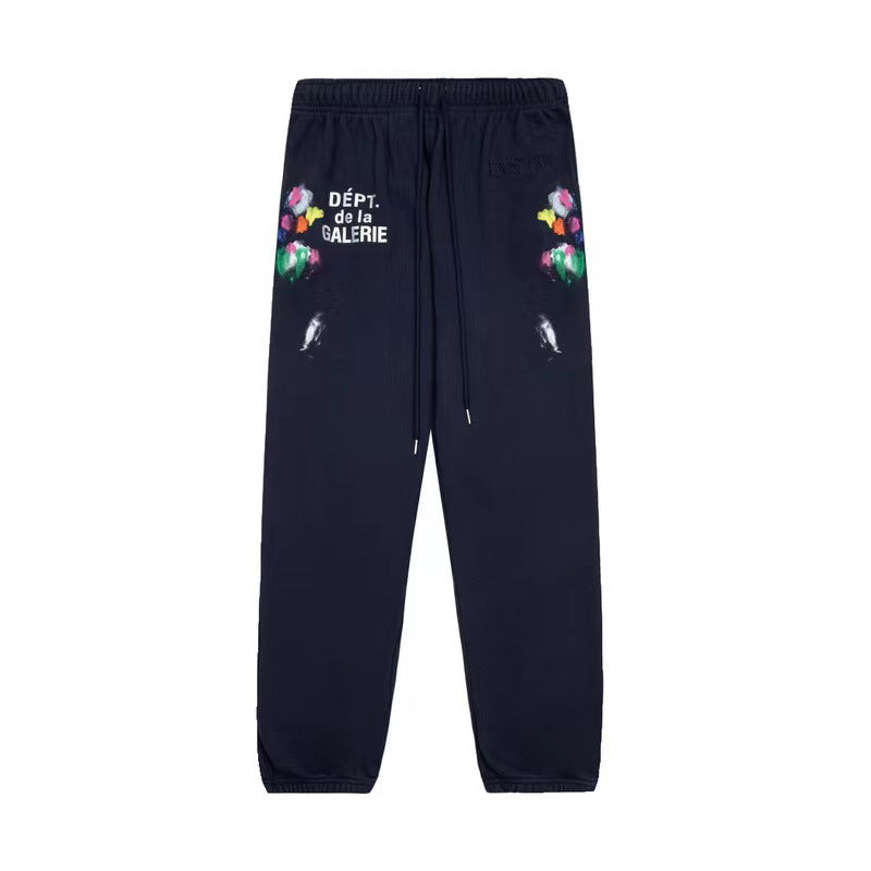Gallery Dept Sweatpants Hand Painted Ink Splashing Graffiti Splicing Contrast Trousers