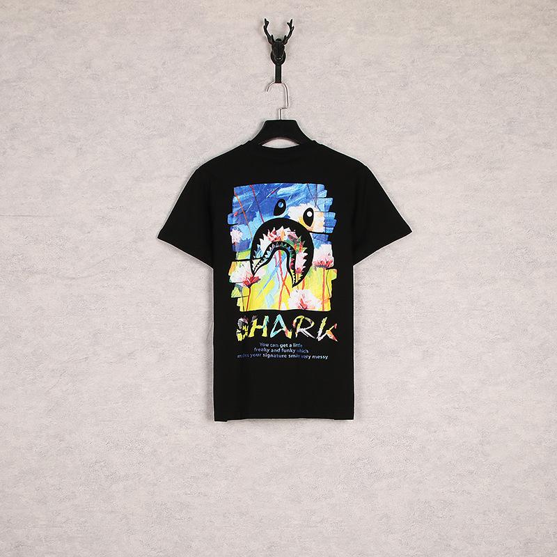 Bathing Ape T-Shirt Summer Cartoon Loose-Fitting Casual Round-Neck Printed Short Sleeve T-shirt