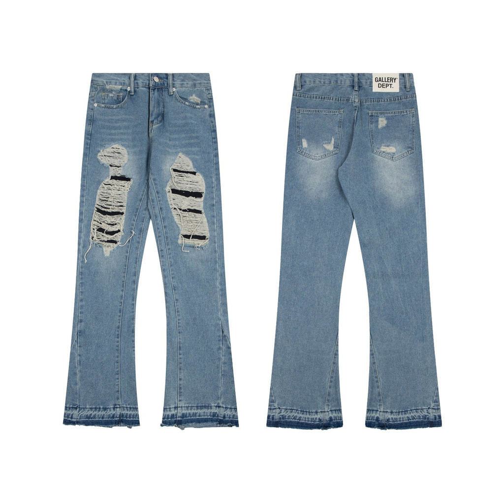 Gallery Dept Jeans Washed Ripped Rough Jeans Flared Trousers
