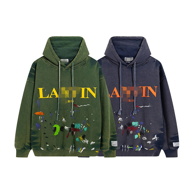 Gallery Dept Hoodie Hand Painted Graffiti Washed Hooded Sweater
