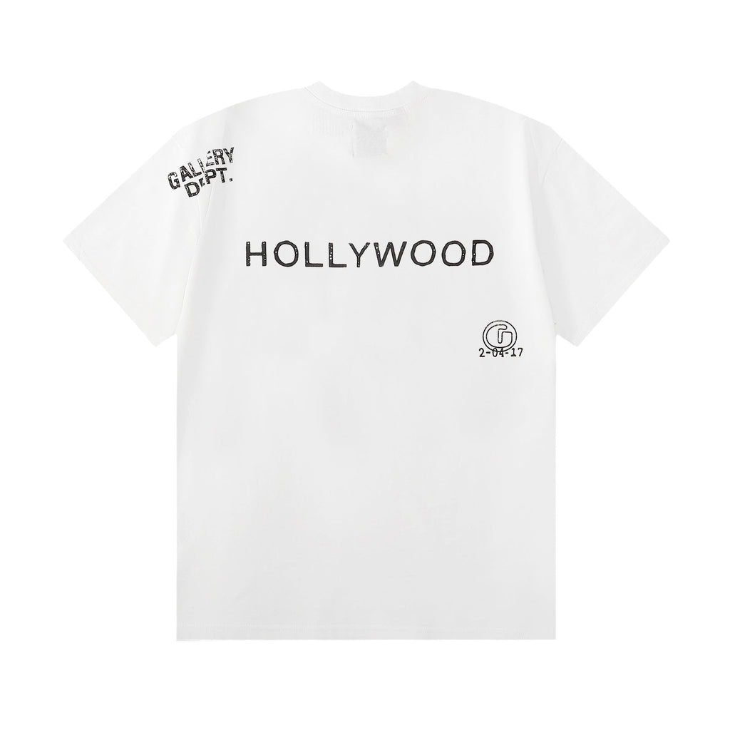 Gallery Dept T-Shirt Alphabet Slogan Printed Retro Washed Short Sleeve T-Shirt