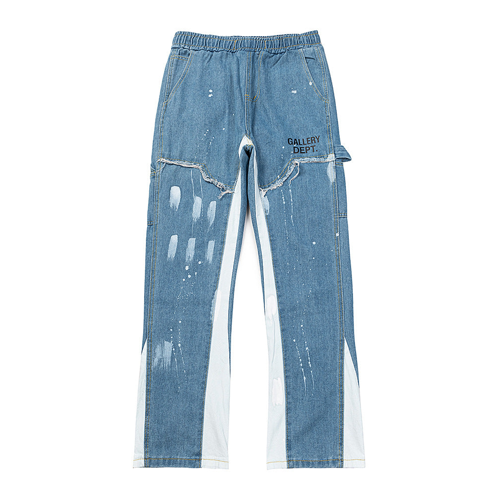 Gallery Dept Jeans Hand Painted Ink Splicing Contrasting Jeans