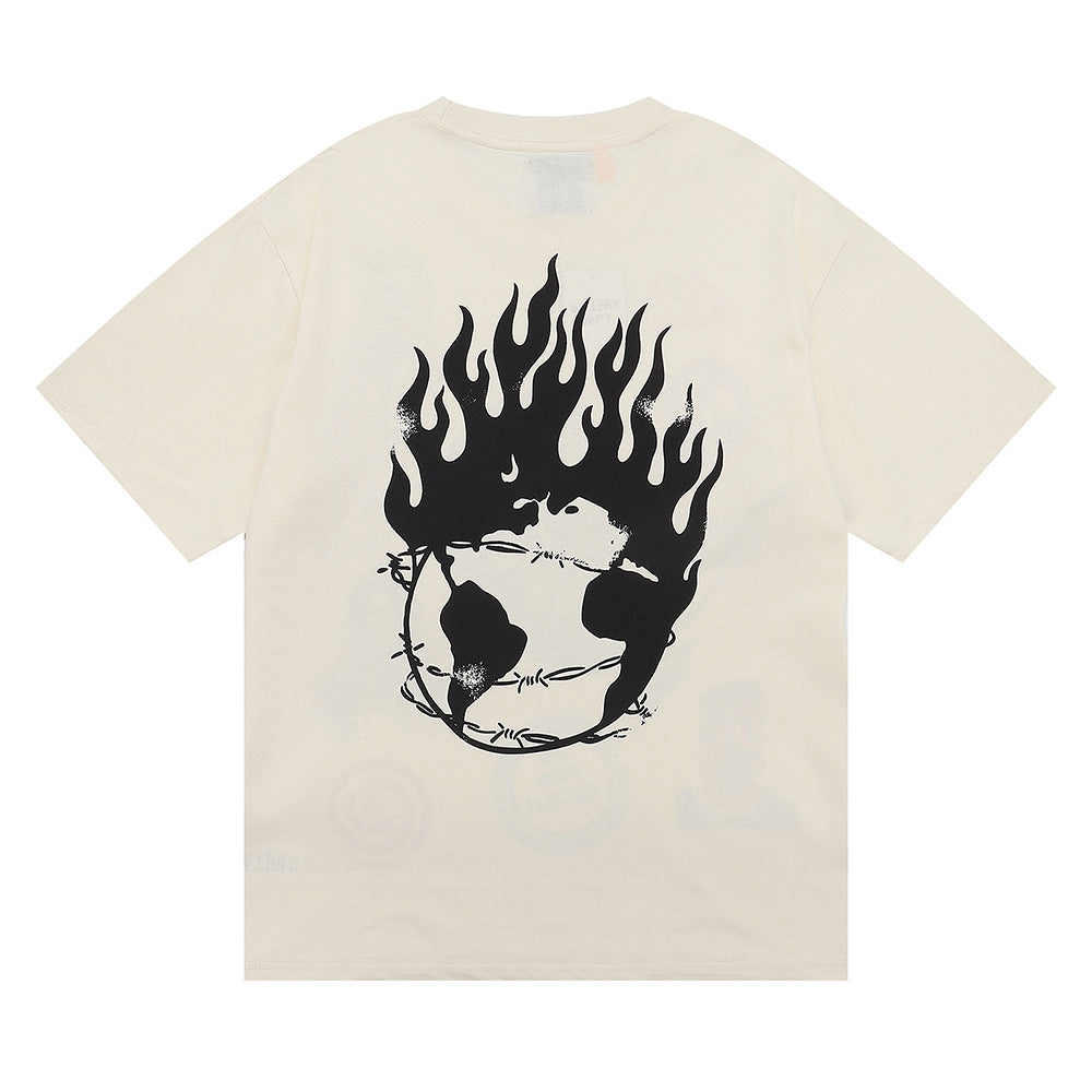 Gallery Dept T Shirts Hip Hop Skull Design Printed Short Sleeve