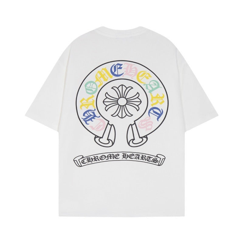 CHH Chrome Heart T Shirts Big Horseshoe Short Sleeve T-Shirt
