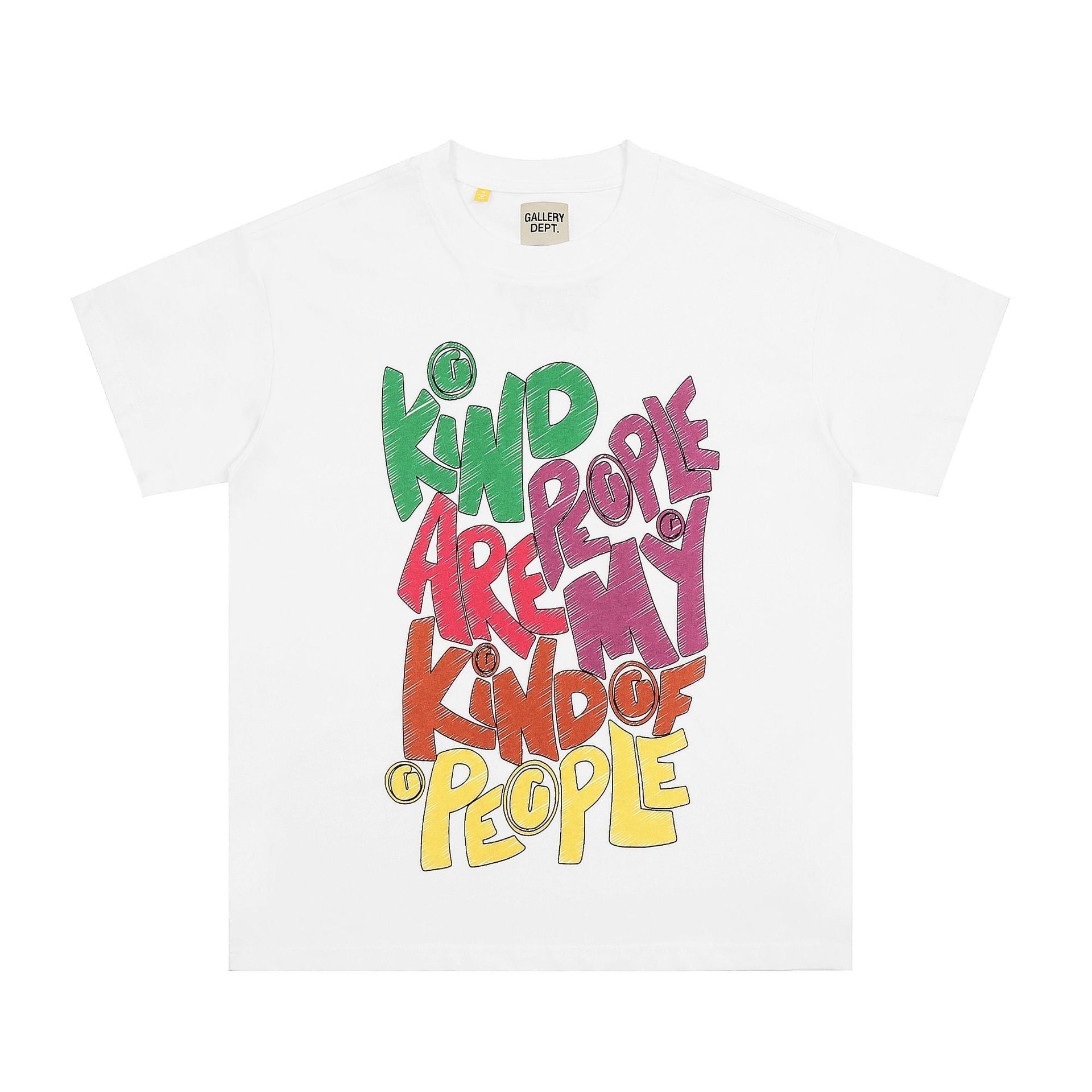 Gallery Dept T Shirts Crayon Hand-Painted Printed Short Sleeve Loose Men and Women