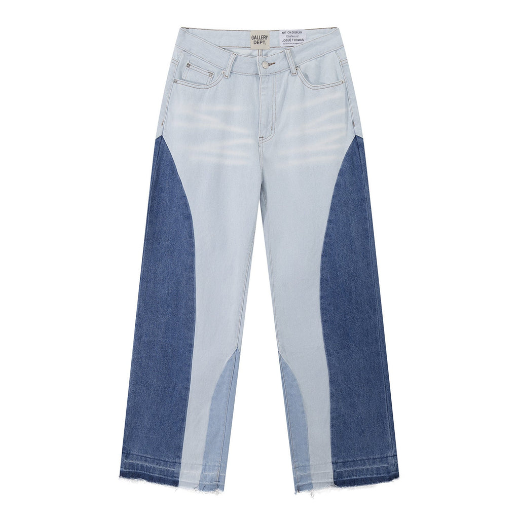 Gallery Dept Jeans Splicing Contrast Color Casual Denim Trousers