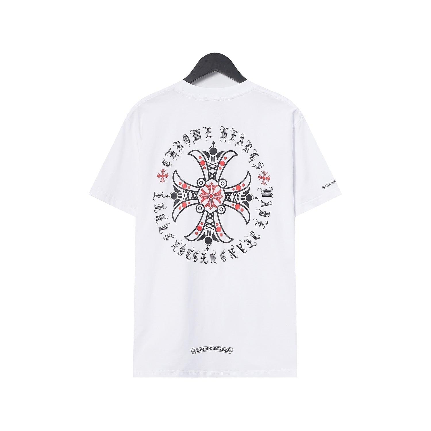 CHH Chrome Heart T Shirts Croix Cross Leather Printed Short Sleeve T-Shirt