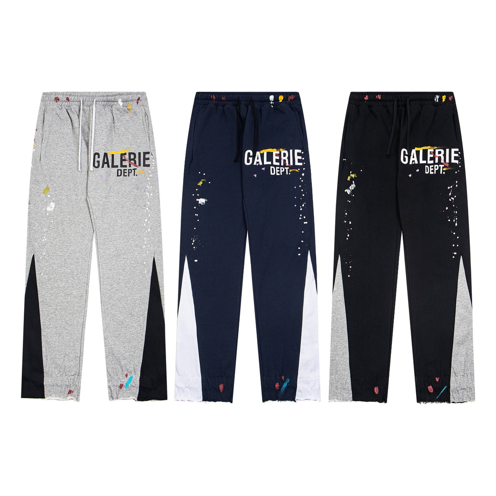 Gallery Dept Sweatpants Hand-painted splashed ink alphabet casual trousers
