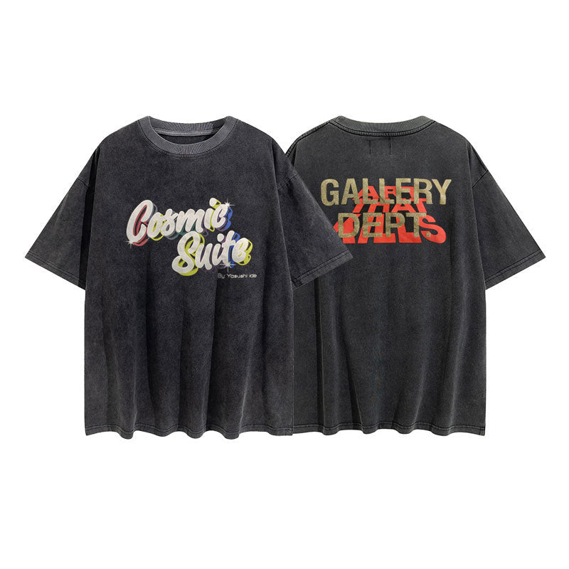 Gallery Dept T Shirts Gallery Dept Printed round Neck Retro Short Sleeve T-shirt Loose Short Sleeve
