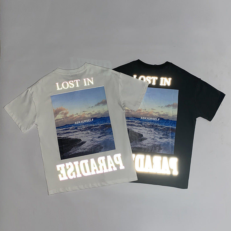 Askyurself T-shirts Fog California HAILANG Photo High Street Reflective Distressed