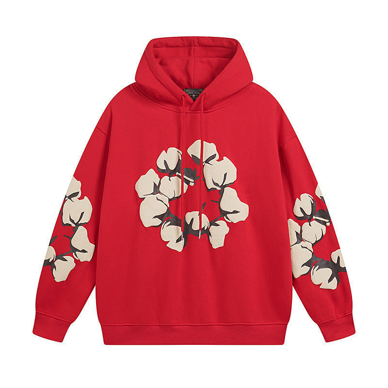 Denim Tears Hoodie Alphabet Foam Print Fleece Hoodie Sweater