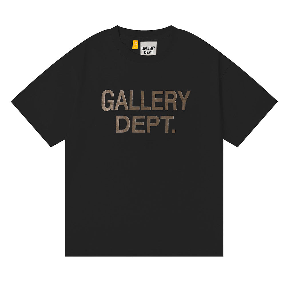 Gallery Dept T Shirts Los Angeles Gallery Dept Letter Print Loose Men and Women Casual Short Sleeved T-shirt