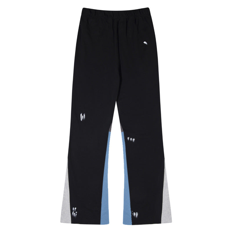 Gallery Dept Sweatpants Hand Painted Ink Splashing Graffiti Splicing Contrast Trousers